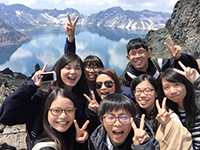 Group photo at the Lake of Heaven (Tianchi) in Changbai Mountains (Photo Credit: Miss Alison Lam)